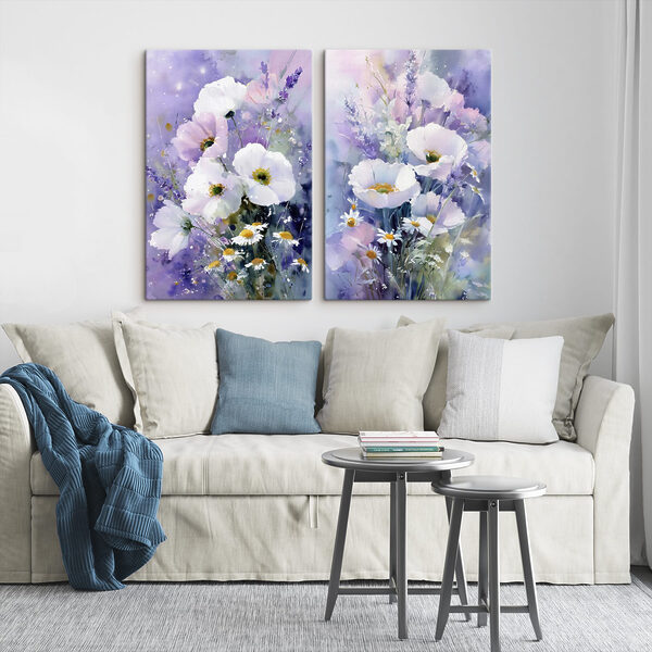 Delicate blooms dancing in soft hues