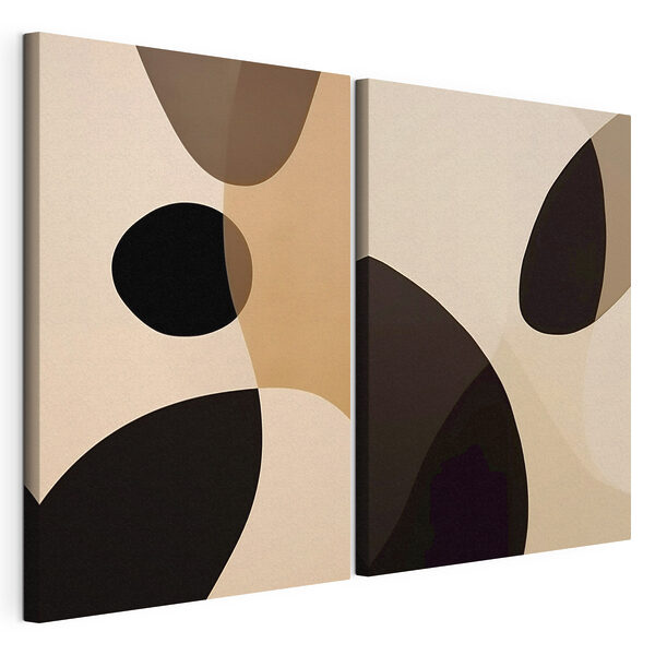 Tablou modular pe pânză Forme abstracte în nuanțe neutre