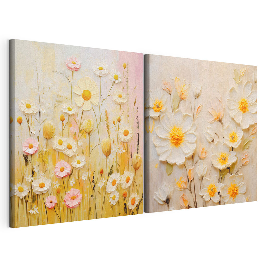 Painting of flowers on canvas Painting of flowers on canvas