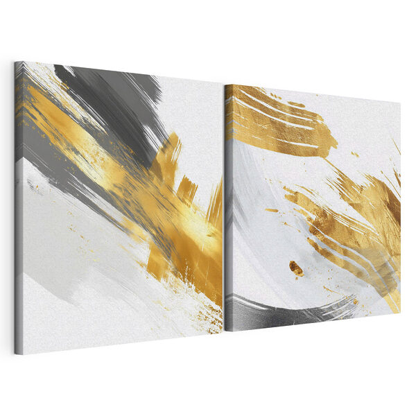 Tușe abstracte de pensulă în culori intense Tablou modular pe pânză Tușe abstracte de pensulă în culori intense