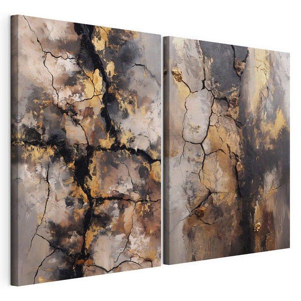 Tablou modular pe pânză Texturi abstracte cu contraste puternice