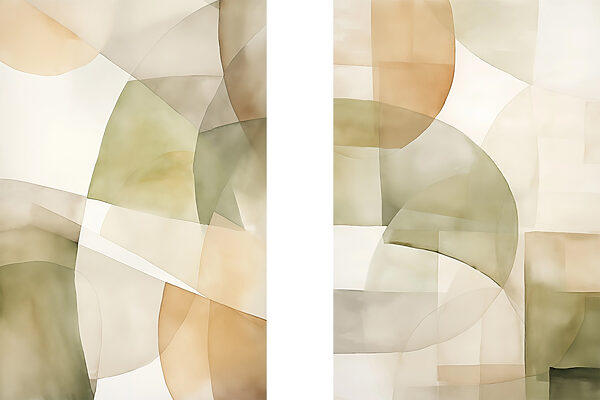 Soft hues and gentle shapes intertwine