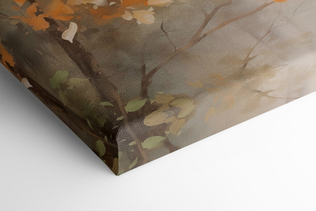 Painting of trees with yellow leaves Painting of trees with yellow leaves
