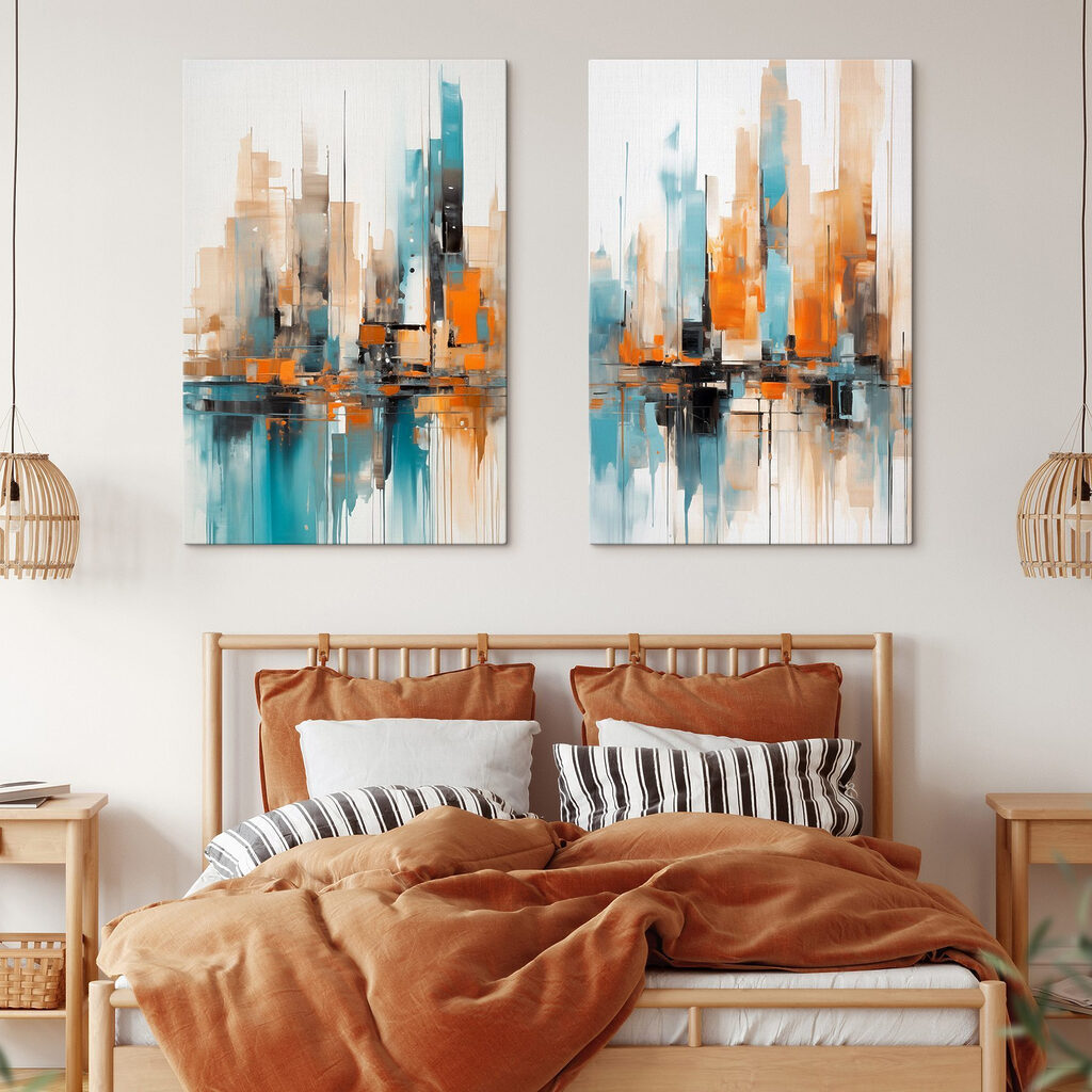Painting of a city Painting of a city