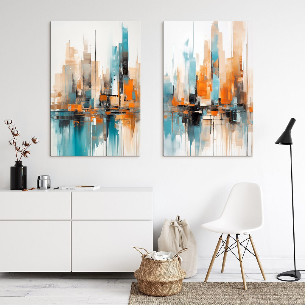 Painting of a city Painting of a city