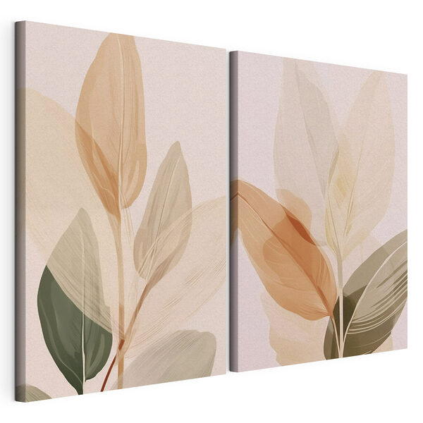 Tablou modular pe pânză Design minimalist cu frunze, inspirat din natură