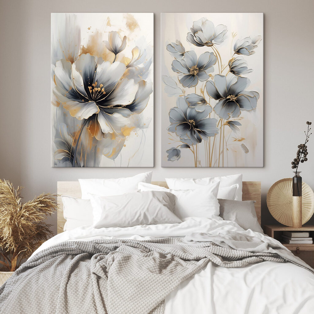 - Elegant blooms in soft hues - Elegant blooms in soft hues