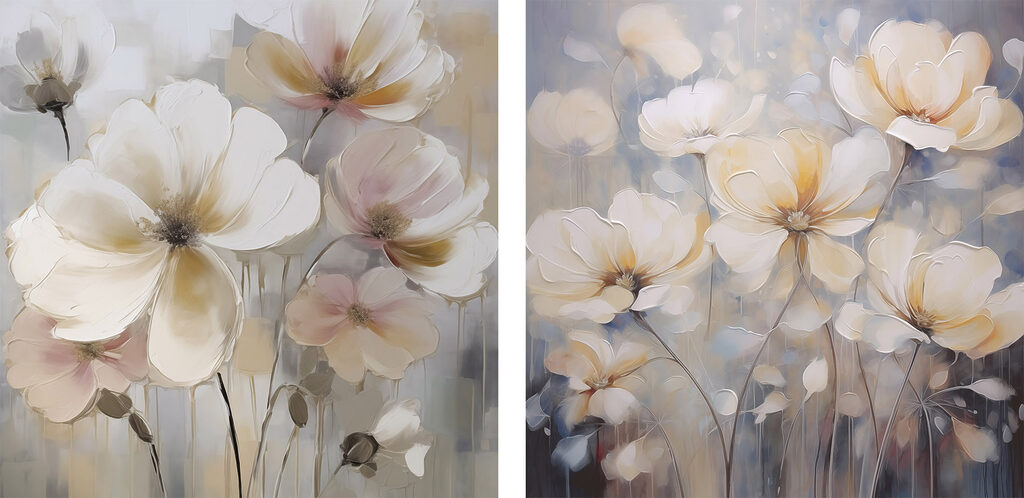 Delicate blooms in soft tones