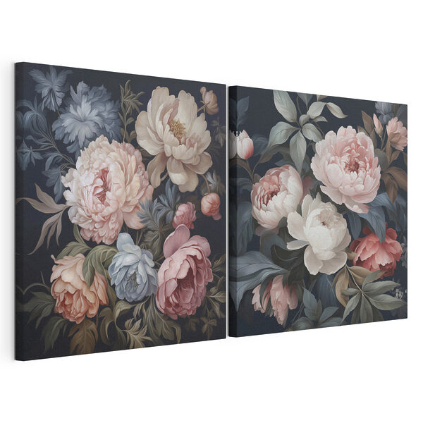 Tablou modular pe pânză Eleganță florală în nuanțe delicate (SKU: m01079) Tablou modular pe pânză Tablou modular pe pânză Eleganță florală în nuanțe delicate (SKU: m01079)