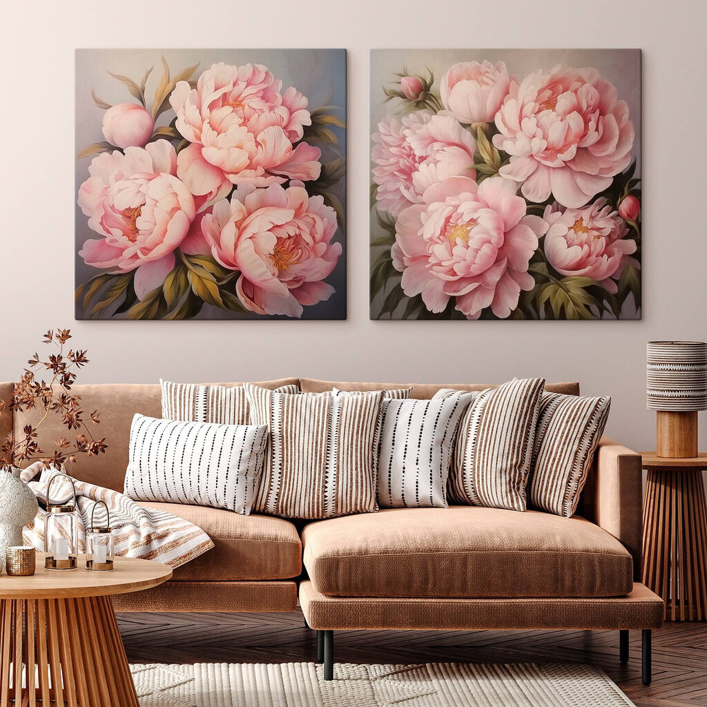Painting of pink flowers