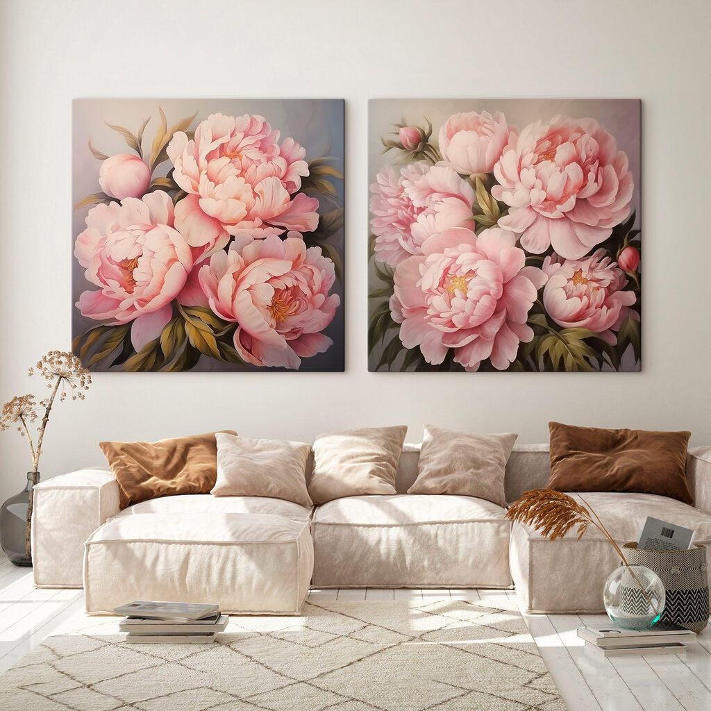 Painting of pink flowers