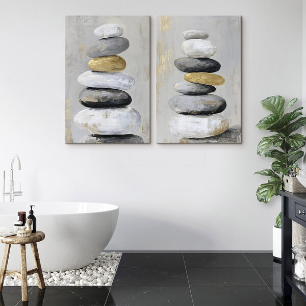 Painting of stacked rocks Painting of stacked rocks