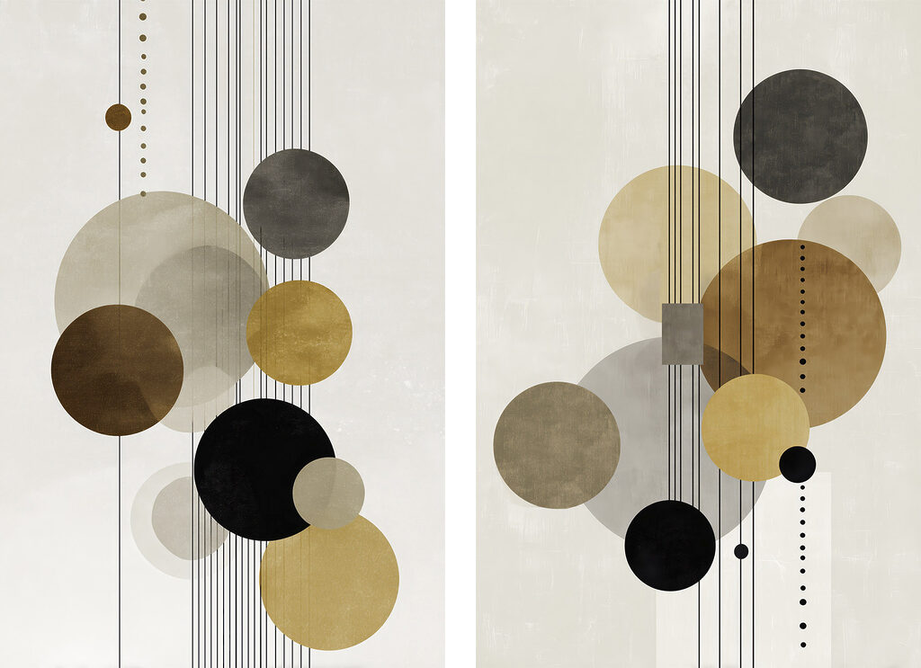 Pair of art pieces of circles Pair of art pieces of circles