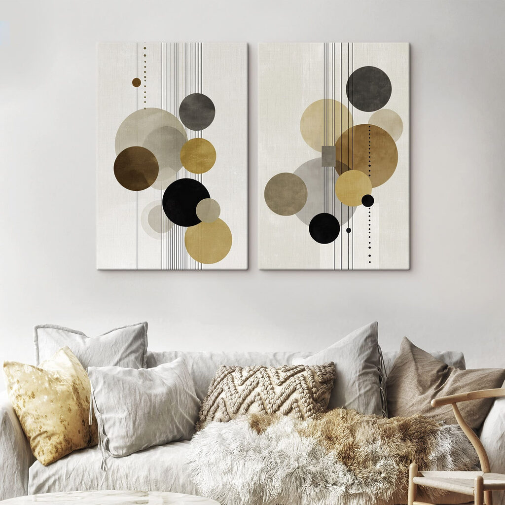 Pair of art pieces of circles Pair of art pieces of circles