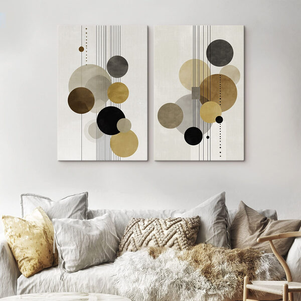 Pair of art pieces of circles Pair of art pieces of circles