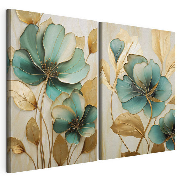 Tablou modular pe pânză Tablou modular pe pânză Flori delicate în nuanțe vibrante (SKU: m01235)