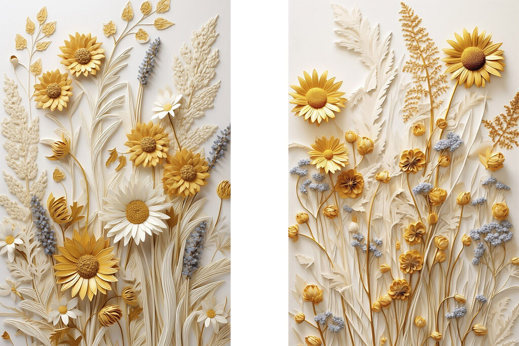 Collage of flowers and leaves Collage of flowers and leaves