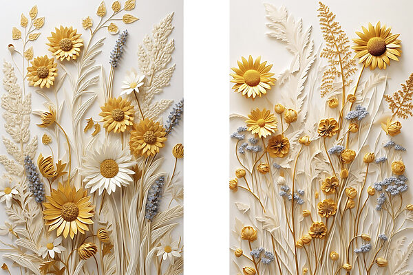 Collage of flowers and leaves Collage of flowers and leaves