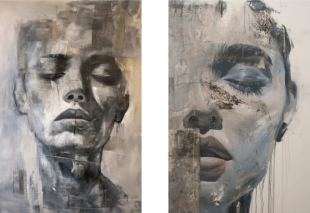 Painting of a woman's face Painting of a woman's face