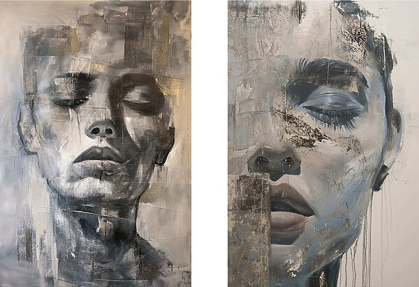 Painting of a woman's face Painting of a woman's face