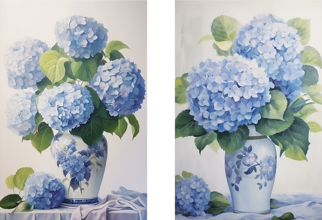 Painting of flowers in a vase Painting of flowers in a vase