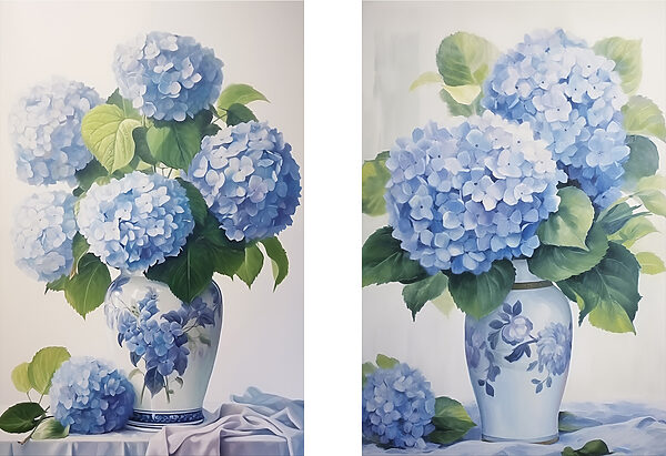 Painting of flowers in a vase Painting of flowers in a vase