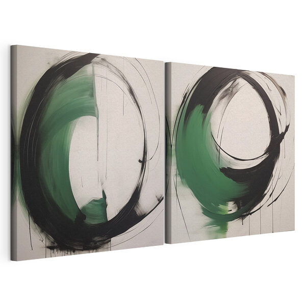 Tablou modular pe pânză Două tablouri reprezentând un cerc (SKU: m01208) Tablou modular pe pânză Tablou modular pe pânză Două tablouri reprezentând un cerc (SKU: m01208)