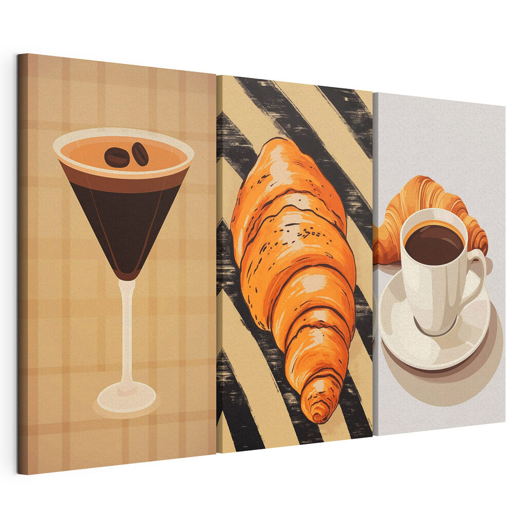 Cup of coffee and croissants Cup of coffee and croissants