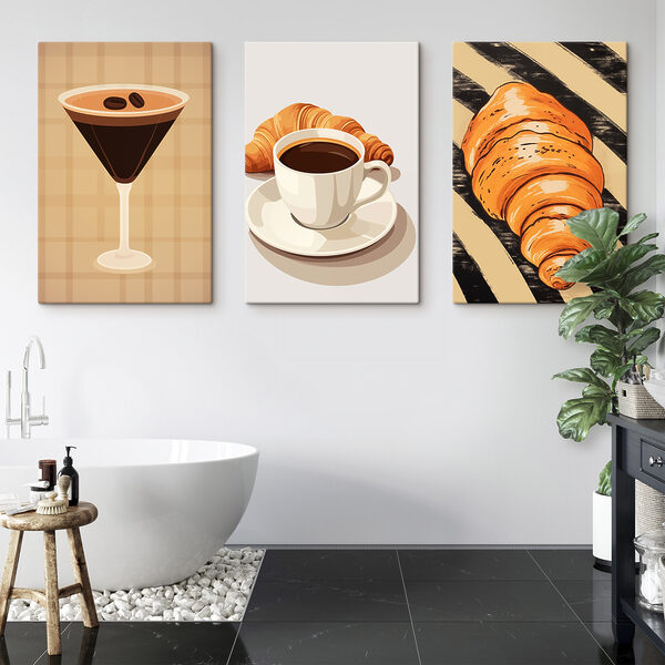 Cup of coffee and croissants Cup of coffee and croissants