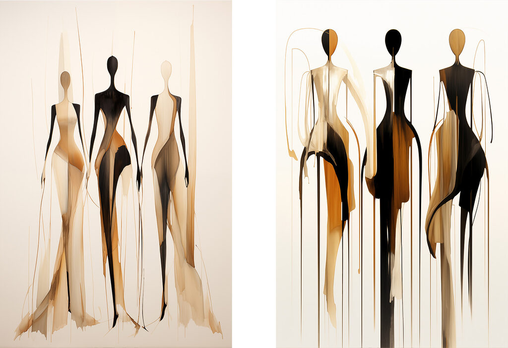 Painting of a woman in black and brown Painting of a woman in black and brown