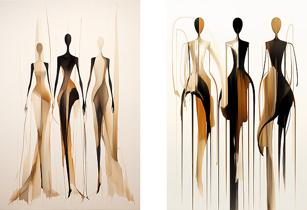 Painting of a woman in black and brown Painting of a woman in black and brown