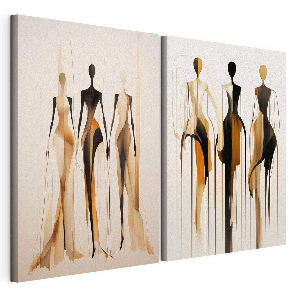 Painting of a woman in black and brown Painting of a woman in black and brown
