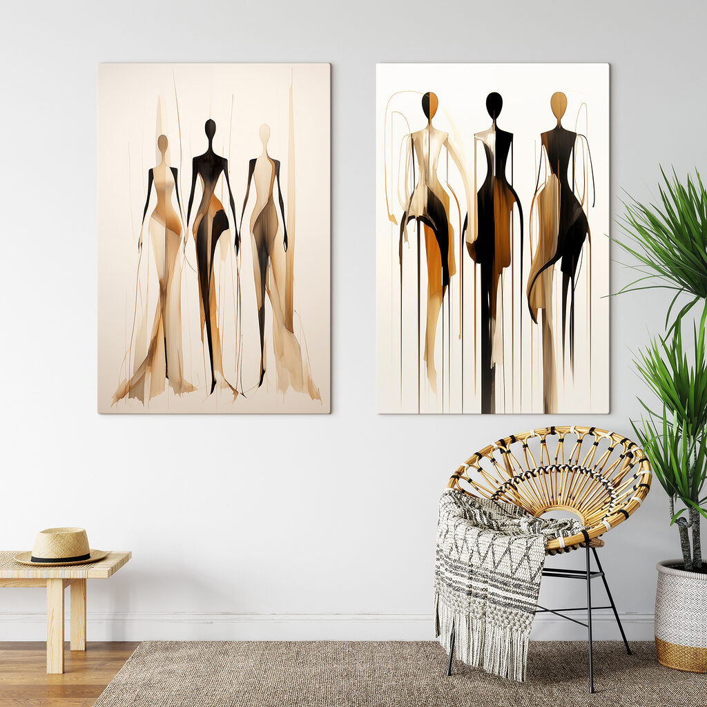 Painting of a woman in black and brown Painting of a woman in black and brown