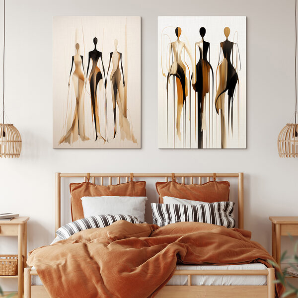 Painting of a woman in black and brown Painting of a woman in black and brown