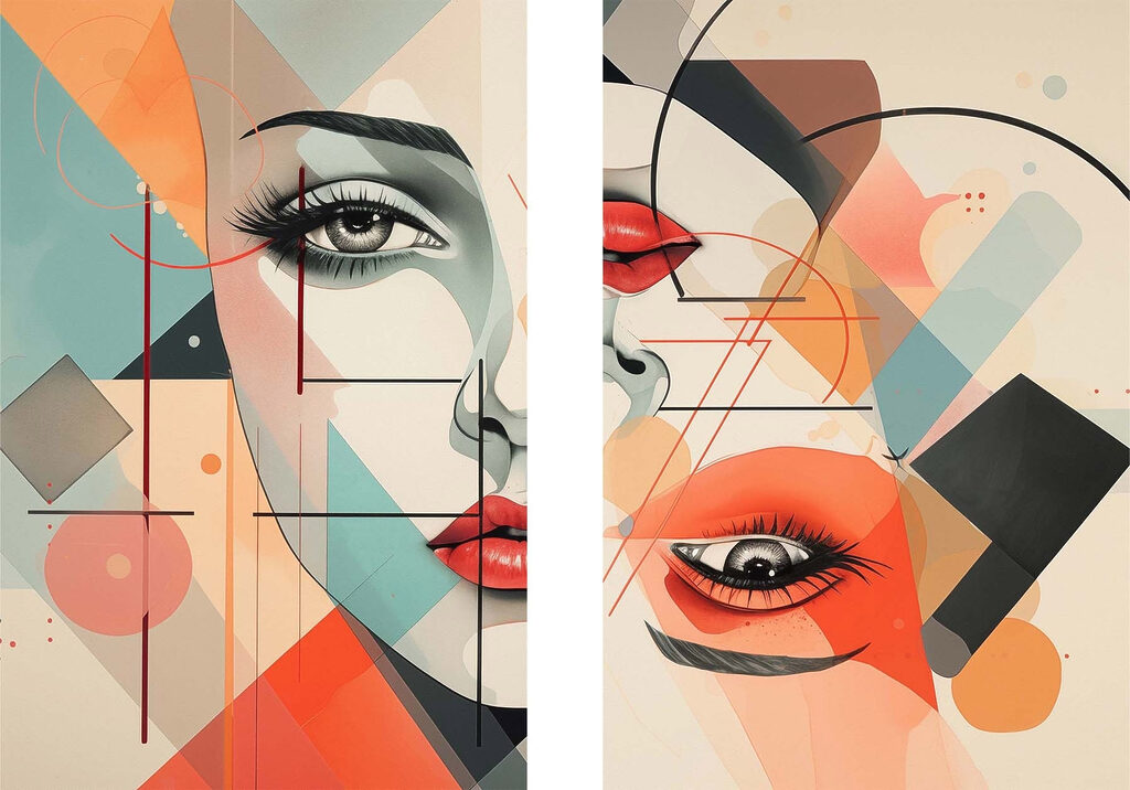 Collage of a woman's face Collage of a woman's face