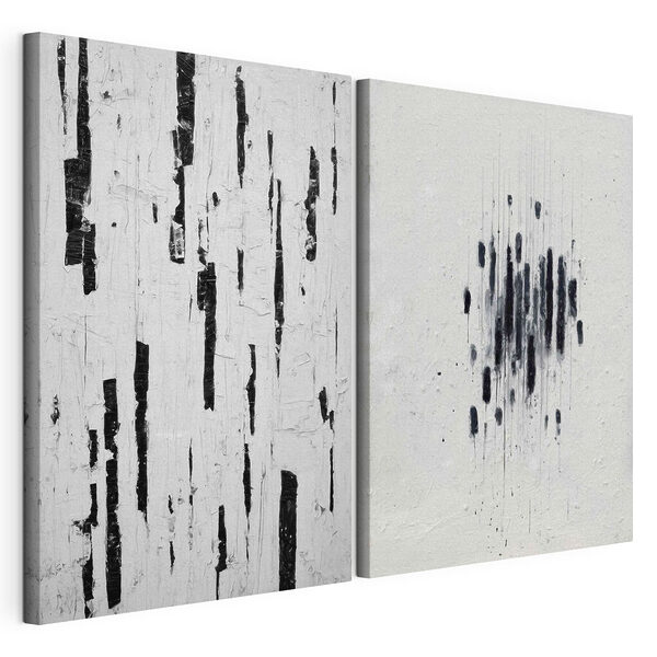 Contraste abstracte în alb și negru Tablou modular pe pânză Contraste abstracte în alb și negru