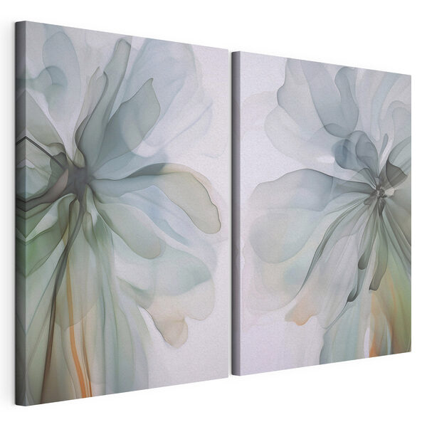 Tablou modular pe pânză Flori delicate, cu forme fluide, în culori blânde (SKU: m01273) Tablou modular pe pânză Tablou modular pe pânză Flori delicate, cu forme fluide, în culori blânde (SKU: m01273)