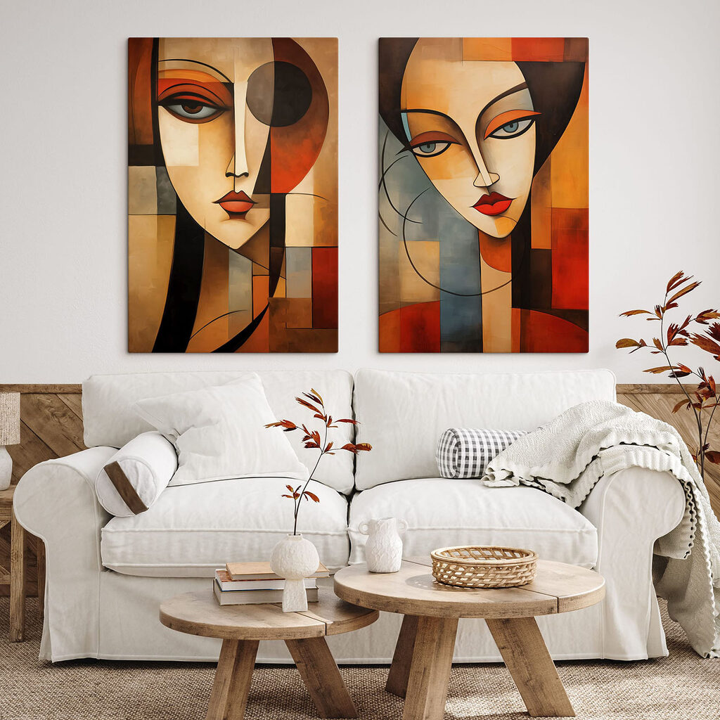 Collage of two paintings Collage of two paintings