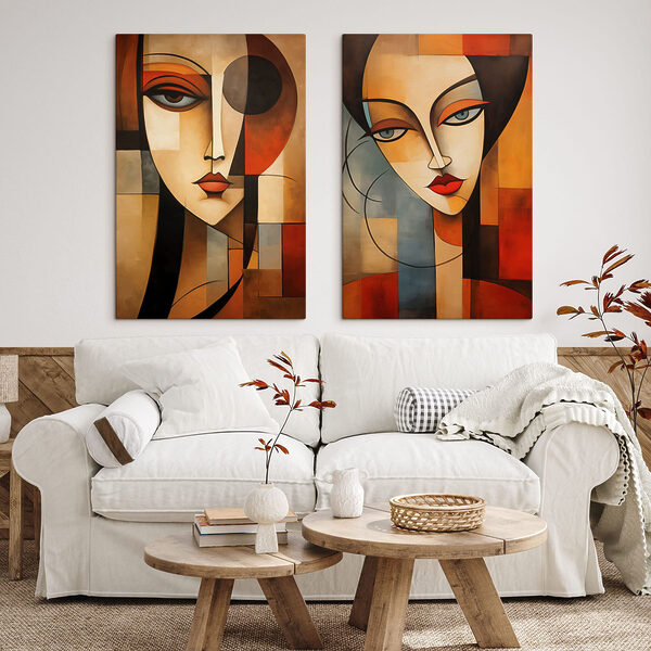 Collage of two paintings Collage of two paintings