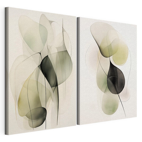 Forme abstracte în culori delicate Tablou modular pe pânză Forme abstracte în culori delicate