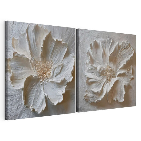 O arta florală elegantă în nuanțe delicate Tablou modular pe pânză O arta florală elegantă în nuanțe delicate