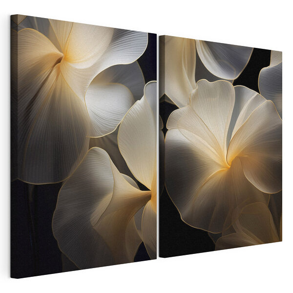 Tablou modular pe pânză Forme florale delicate în nuanțe delicate (SKU: m30050) Tablou modular pe pânză Tablou modular pe pânză Forme florale delicate în nuanțe delicate (SKU: m30050)