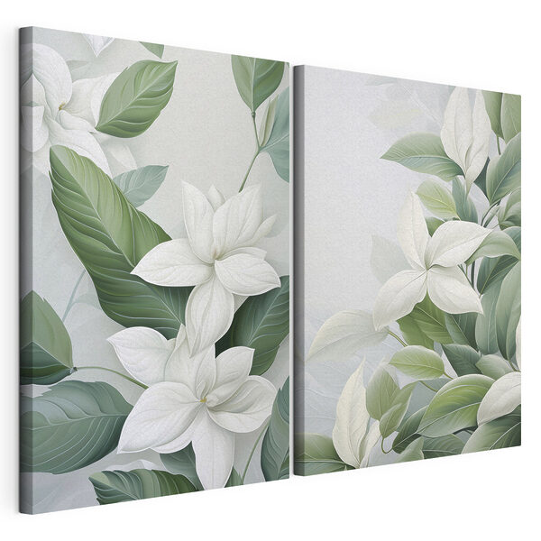 Tablou modular pe pânză - Eleganță botanică serenă în nuanțe delicate (SKU: m30055) Tablou modular pe pânză Tablou modular pe pânză - Eleganță botanică serenă în nuanțe delicate (SKU: m30055)