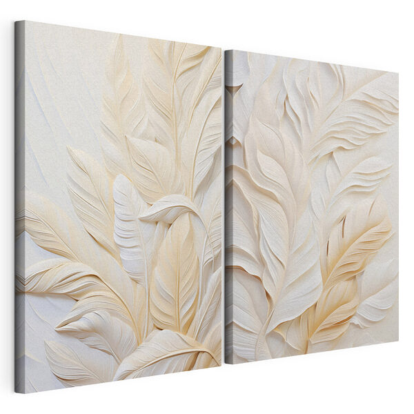 Tablou modular pe pânză Frunziș elegant în nuanțe delicate (SKU: m30062) Tablou modular pe pânză Tablou modular pe pânză Frunziș elegant în nuanțe delicate (SKU: m30062)