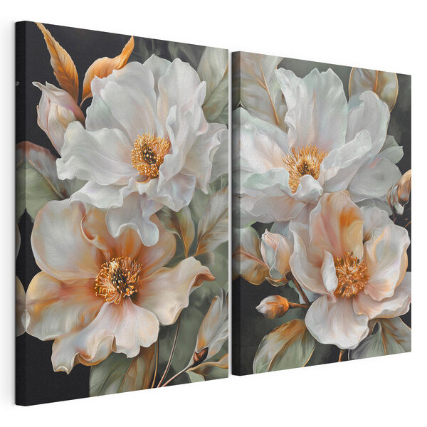 Tablou modular pe pânză Flori elegante în nuanțe delicate (SKU: m30130) Tablou modular pe pânză Tablou modular pe pânză Flori elegante în nuanțe delicate (SKU: m30130)