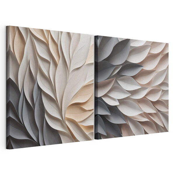 Tablou modular pe pânză Tablou modular pe pânză Forme fluide în nuanțe delicate (SKU: m30208)