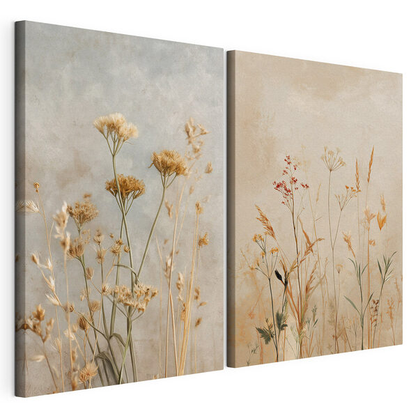 Flori delicate în nuanțe delicate Tablou modular pe pânză Flori delicate în nuanțe delicate