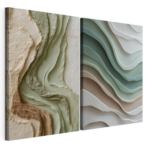 Tablou modular pe pânză Tablou modular pe pânză Curbe naturale în nuanțe delicate (SKU: m30226)