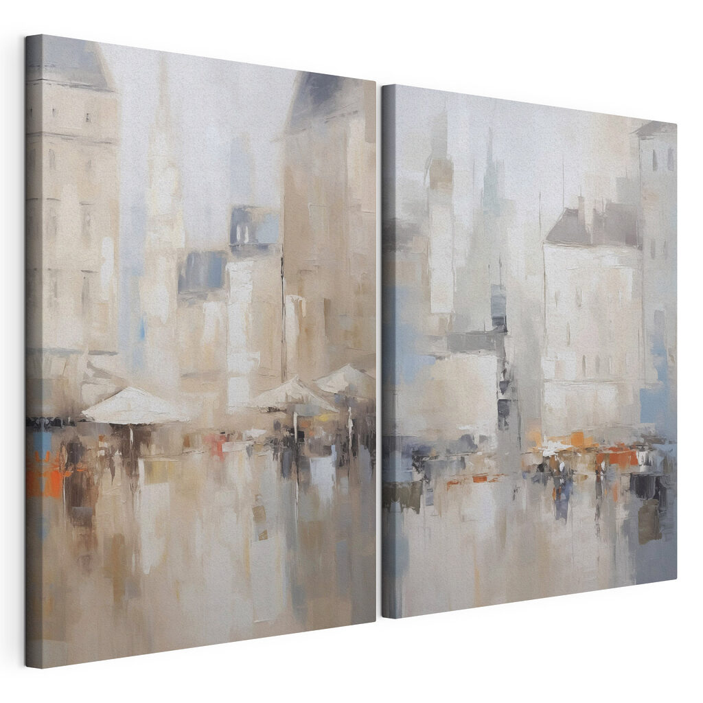 Painting of a city Painting of a city