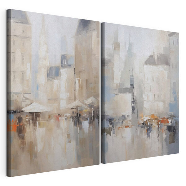 Painting of a city Painting of a city